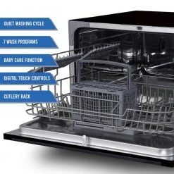 Farberware Professional Countertop Portable Dishwasher in Black with 6-Place Settings Capacity 4 Farberware Professional Countertop Portable Dishwasher in Black with 6-Place Settings Capacity -Appliance Parts Pros Shop black farberware countertop dishwashers fcd06abbbka 4f 1000