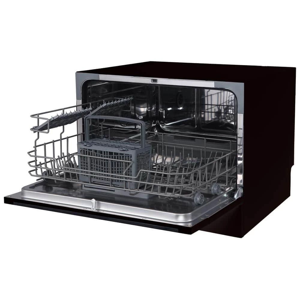 Professional Countertop Portable Dishwasher in Black with 6-Place Settings Capacity Farberware Professional Countertop Portable Dishwasher in Black with 6-Place Settings Capacity -Appliance Parts Pros Shop black farberware countertop dishwashers fcd06abbbka c3 1000