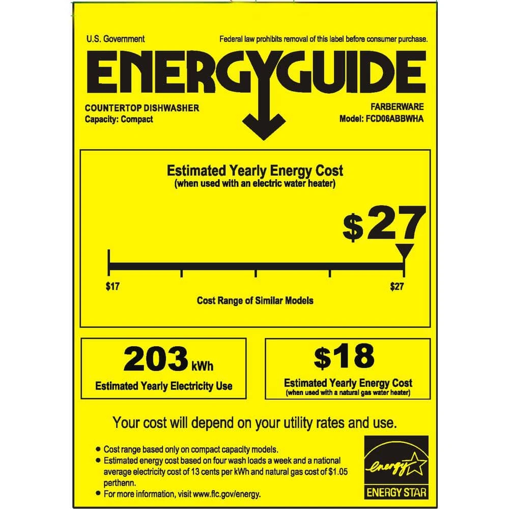 Professional Countertop Portable Dishwasher in Black with 6-Place Settings Capacity Farberware Professional Countertop Portable Dishwasher in Black with 6-Place Settings Capacity -Appliance Parts Pros Shop black farberware countertop dishwashers fcd06abbbka fa 1000