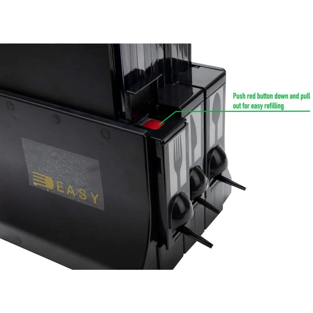 Refillable Plasticware Utensil Dispenser in Black Mind Reader Refillable Plasticware Utensil Dispenser in Black -Appliance Parts Pros Shop black mind reader garbage disposal parts cutdispbk blk 1f 1000