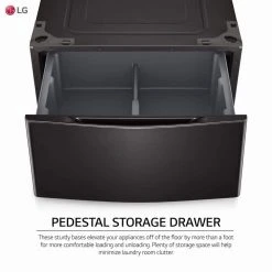 LG Electronics 29 in. Laundry Pedestal with Storage Drawer for Washers and Dryers in Black Steel -Appliance Parts Pros Shop black steel lg electronics washer and dryer pedestals wdp5b fa 1000