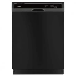 Whirlpool 24 in. Black Front Control Built-In Tall Tub Dishwasher with 1-Hour Wash Cycle, 55 dBA