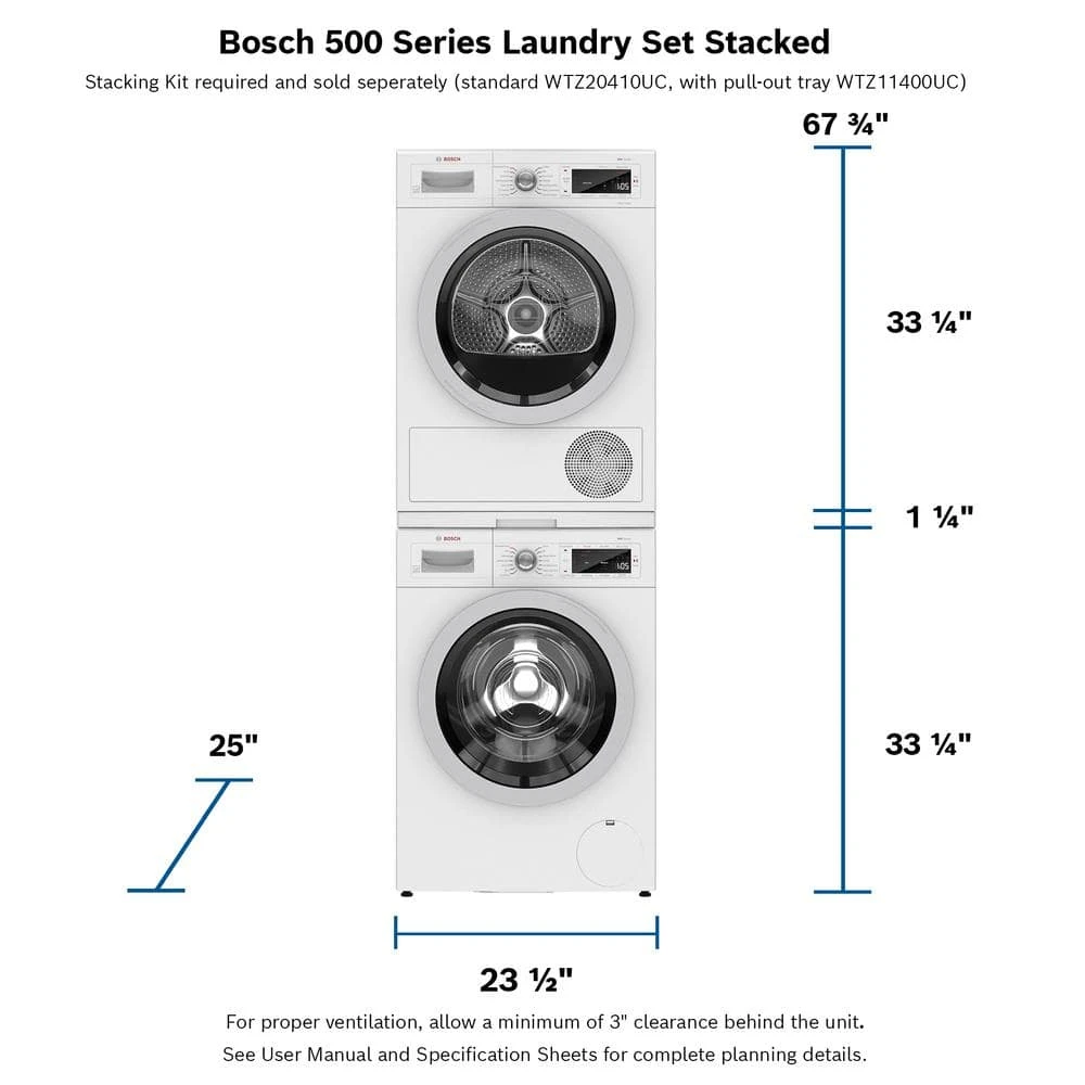 24 in. Compact Laundry Stacking Kit with Shelf in White Bosch 24 in. Compact Laundry Stacking Kit with Shelf in White -Appliance Parts Pros Shop bosch washer and dryer stacking kits wtz11400uc 1f 1000