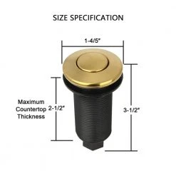 Akicon Brushed Gold Garbage Disposal Air Switch with Air Hose -Appliance Parts Pros Shop brushed gold akicon garbage disposal parts ak79001 btg 1f 1000