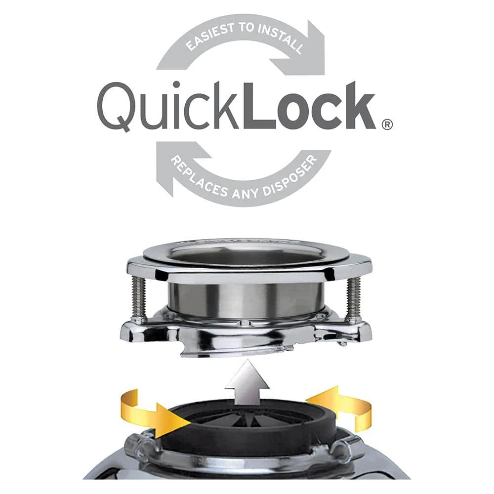 Quick Lock Mount in Chrome for InSinkErator Garbage Disposal Quick Lock Mount in Chrome for InSinkErator Garbage Disposal -Appliance Parts Pros Shop chrome insinkerator garbage disposal parts qlm 00 4f 1000
