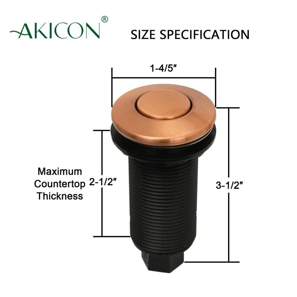 Antique Copper Garbage Disposal Kitchen Air Switch Kit Akicon Antique Copper Garbage Disposal Kitchen Air Switch Kit -Appliance Parts Pros Shop copper akicon garbage disposal parts ak79001a c 1f 1000