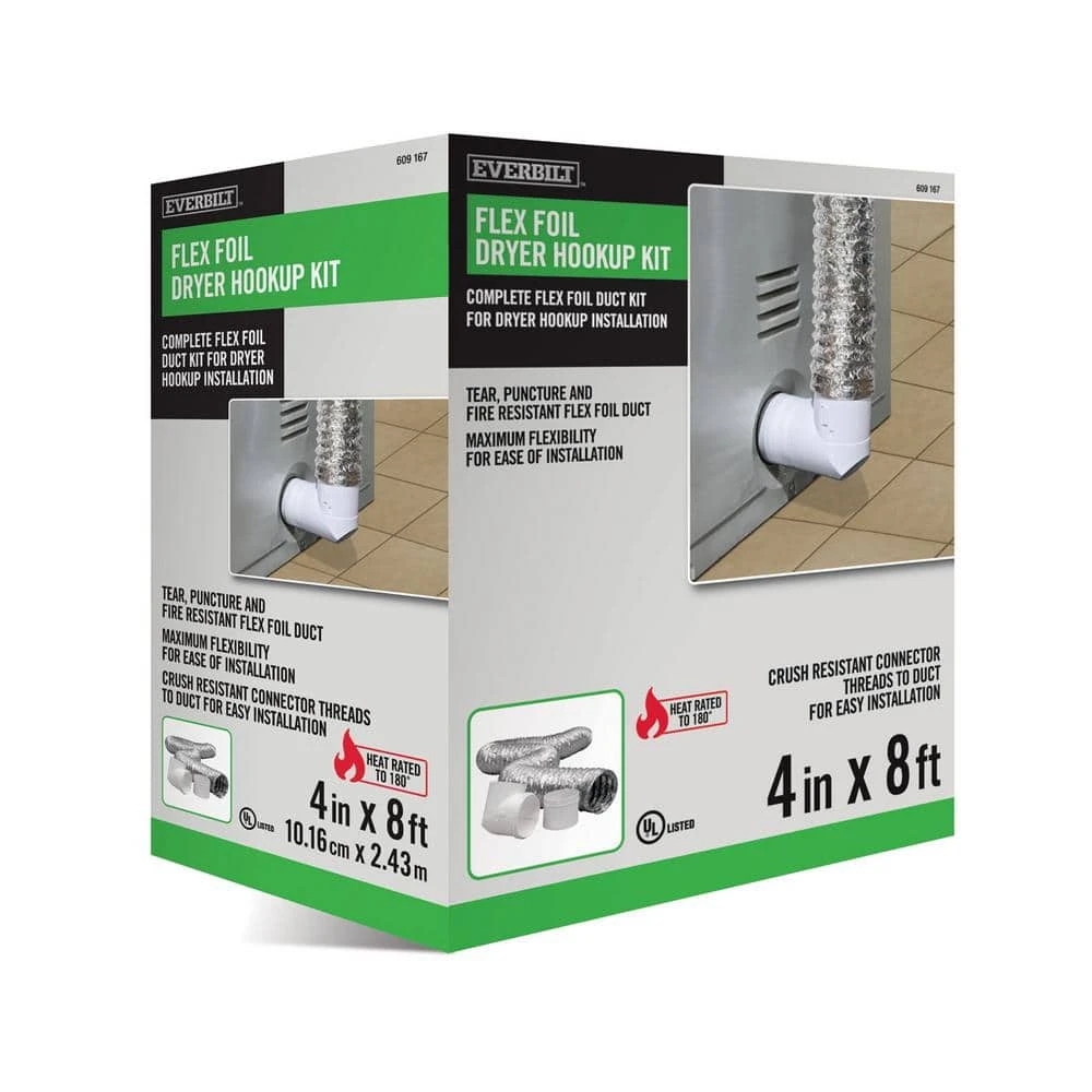 4 in. x 8 ft. Dryer to Duct Connector Kit Everbilt 4 in. x 8 ft. Dryer to Duct Connector Kit -Appliance Parts Pros Shop everbilt dryer parts td48d2dhd6 e1 1000