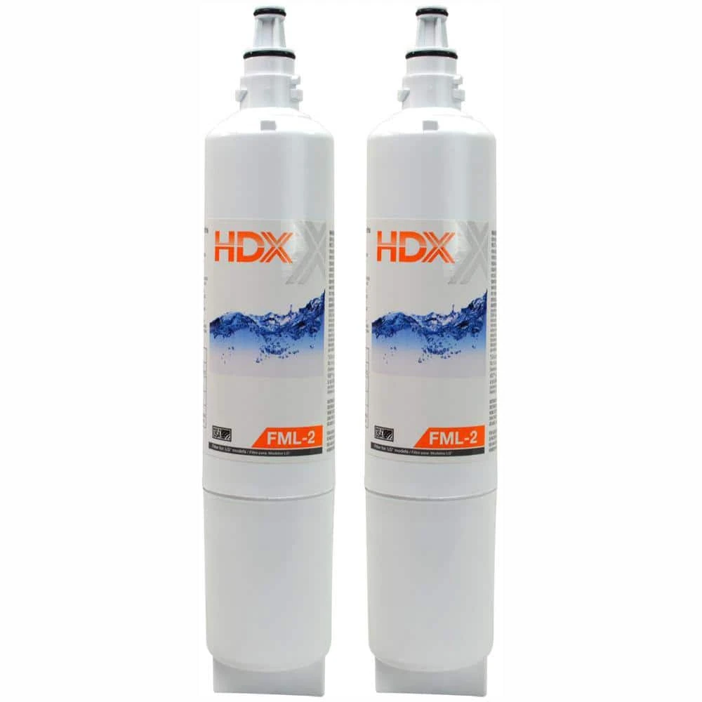 FML-2 Premium Refrigerator Water Filter Replacement Fits LG LT600P (2-Pack) HDX FML-2 Premium Refrigerator Water Filter Replacement Fits LG LT600P (2-Pack) -Appliance Parts Pros Shop hdx refrigerator water filters 107025 64 1000