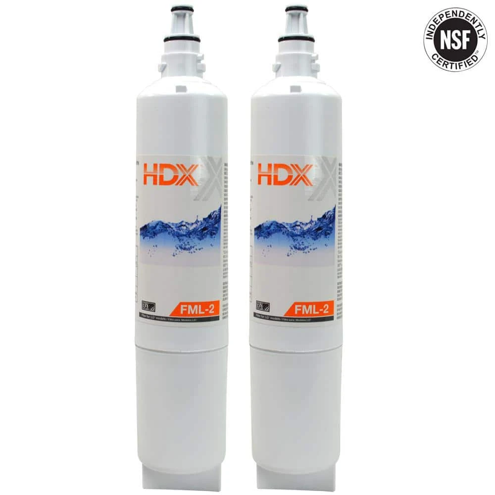 FML-2 Premium Refrigerator Water Filter Replacement Fits LG LT600P (2-Pack) HDX FML-2 Premium Refrigerator Water Filter Replacement Fits LG LT600P (2-Pack) -Appliance Parts Pros Shop hdx refrigerator water filters 107025 77 1000