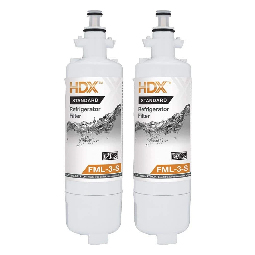 FML-3-S Standard Refrigerator Water Filter Replacement Fits LG LT700P (2-Pack) HDX FML-3-S Standard Refrigerator Water Filter Replacement Fits LG LT700P (2-Pack) -Appliance Parts Pros Shop hdx refrigerator water filters 107118 64 1000