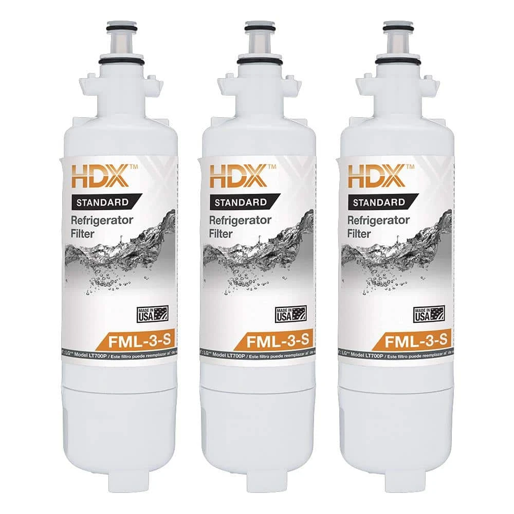 FML-3-S Standard Refrigerator Water Filter Replacement Fits LG LT700P (3-Pack) HDX FML-3-S Standard Refrigerator Water Filter Replacement Fits LG LT700P (3-Pack) -Appliance Parts Pros Shop hdx refrigerator water filters 107124 64 1000