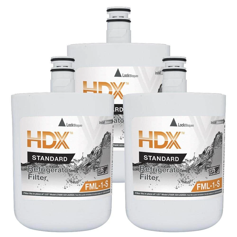 FML-1-S Standard Refrigerator Water Filter Replacement Fits LG LT500P (3-Pack) HDX FML-1-S Standard Refrigerator Water Filter Replacement Fits LG LT500P (3-Pack) -Appliance Parts Pros Shop hdx refrigerator water filters 107127 64 1000