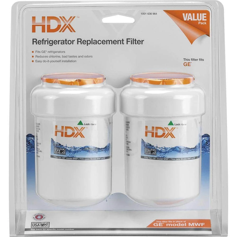 Refrigerator Water Filter Replacement fits GE MWF (2-Pack) HDX Refrigerator Water Filter Replacement fits GE MWF (2-Pack) -Appliance Parts Pros Shop hdx refrigerator water filters hdx2pkds0 c3 1000