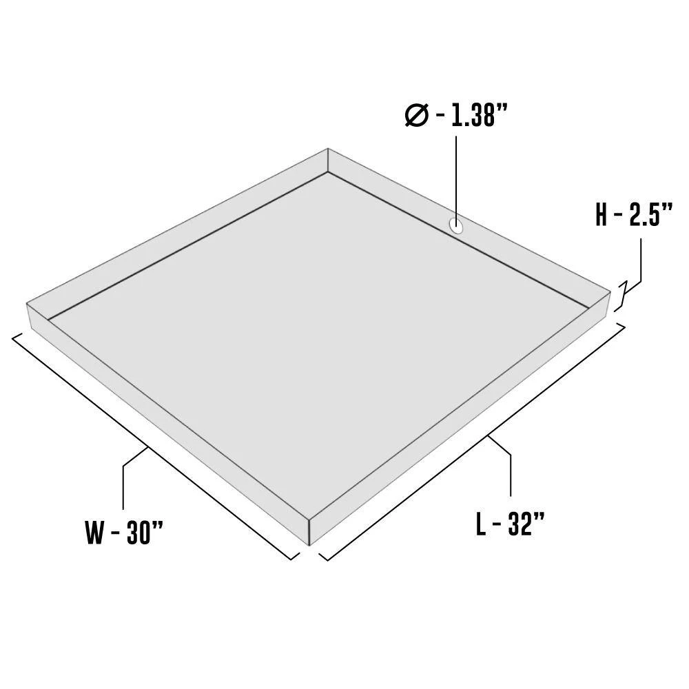 White Washer Drain Pan With LAD - 32 in. x 30 in. x 2.5 in. - Steel Killarney Metals White Washer Drain Pan With LAD - 32 in. x 30 in. x 2.5 in. - Steel -Appliance Parts Pros Shop killarney metals freezer parts km 05428 4f 1000