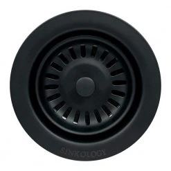 SINKOLOGY SinkSense Kitchen Sink 3.5 in. Disposal Flange Drain with Stopper in Matte Black