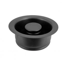Westbrass 4-1/4 in. 3-Bolt Mount Waste Disposal Flange and Stopper in Matte Black