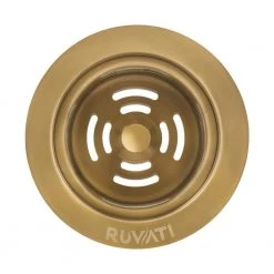Ruvati Extended Garbage Disposal Flange with Deep Basket Strainer Matte Gold 4 Ruvati Extended Garbage Disposal Flange with Deep Basket Strainer Matte Gold -Appliance Parts Pros Shop matte gold satin brass finish ruvati garbage disposal parts rva1049gg 4f 1000