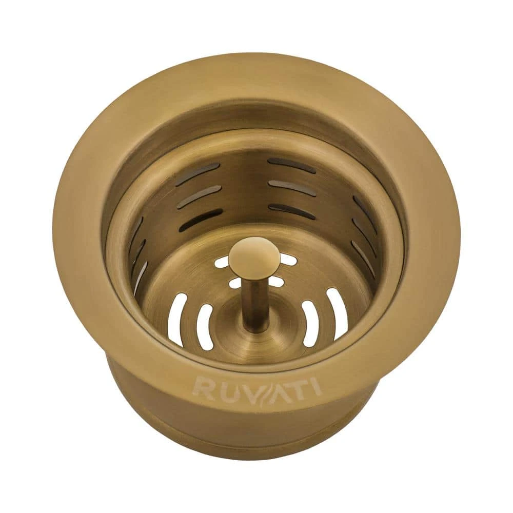 Extended Garbage Disposal Flange with Deep Basket Strainer Matte Gold Ruvati Extended Garbage Disposal Flange with Deep Basket Strainer Matte Gold -Appliance Parts Pros Shop matte gold satin brass finish ruvati garbage disposal parts rva1049gg c3 1000