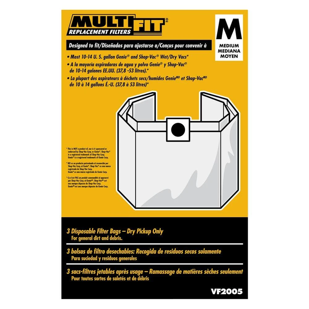 10 Gallon to 14 Gallon Dust Collection Bags for Shop-Vac Branded Wet/Dry Shop Vacuums (36-Pack) MULTI FIT 10 Gallon to 14 Gallon Dust Collection Bags for Shop-Vac Branded Wet/Dry Shop Vacuums (36-Pack) -Appliance Parts Pros Shop multi fit shop vacuum attachments vf2005d e1 1000