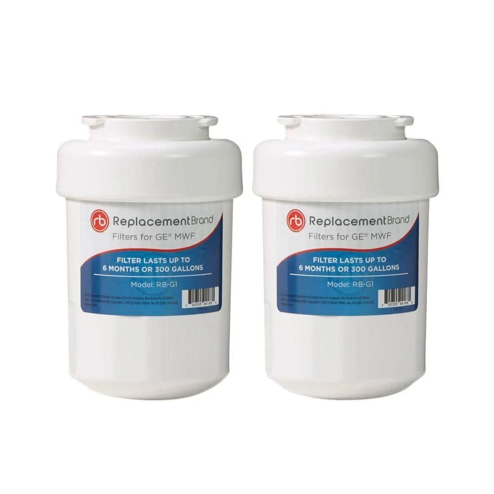 ReplacementBrand Refrigerator Water Filter Comparable to GE MWF (2-Pack) -Appliance Parts Pros Shop replacementbrand refrigerator water filters rb g1 2 pack 64 1000
