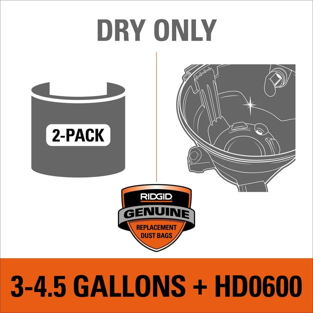 High-Efficiency Size C Dust Collection Bags for 3 to 4.5 Gallon and HD06001 RIDGID Wet/Dry Shop Vacuums (2-Pack) High-Efficiency Size C Dust Collection Bags for 3 to 4.5 Gallon and HD06001 RIDGID Wet/Dry Shop Vacuums (2-Pack) -Appliance Parts Pros Shop ridgid shop vacuum attachments vf3501 31 1000