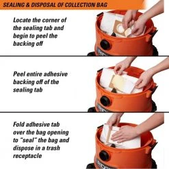 Premium Size A Wet or Dry Dust and Debris Bags for Select 12 to 16 Gallon RIDGID Wet/Dry Shop Vacuums (2-Pack) 6 Premium Size A Wet or Dry Dust and Debris Bags for Select 12 to 16 Gallon RIDGID Wet/Dry Shop Vacuums (2-Pack) -Appliance Parts Pros Shop ridgid shop vacuum attachments vf3702 1d 1000