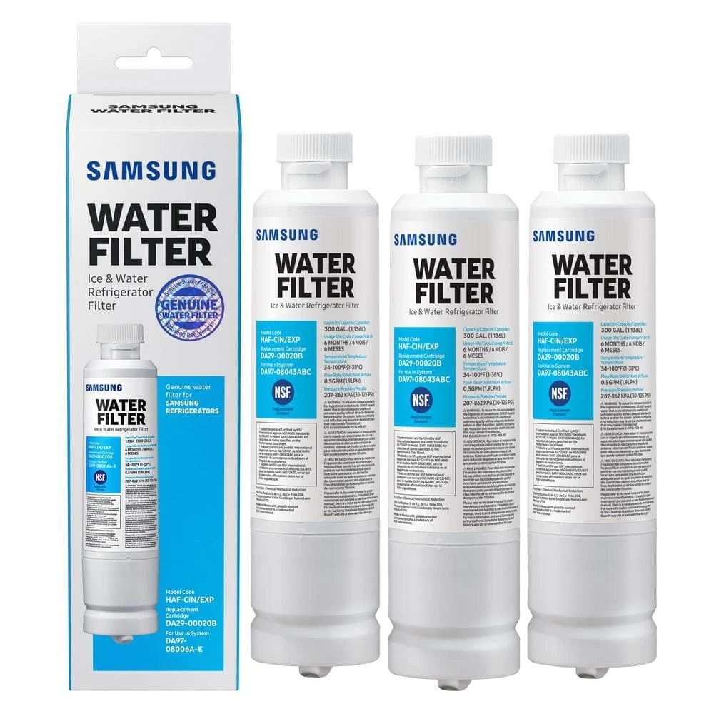 Genuine HAF-CIN/EXP Water Filter for Samsung Refrigerators (3-Pack) Genuine HAF-CIN/EXP Water Filter for Samsung Refrigerators (3-Pack) -Appliance Parts Pros Shop samsung refrigerator water filters haf cin 3p 64 1000