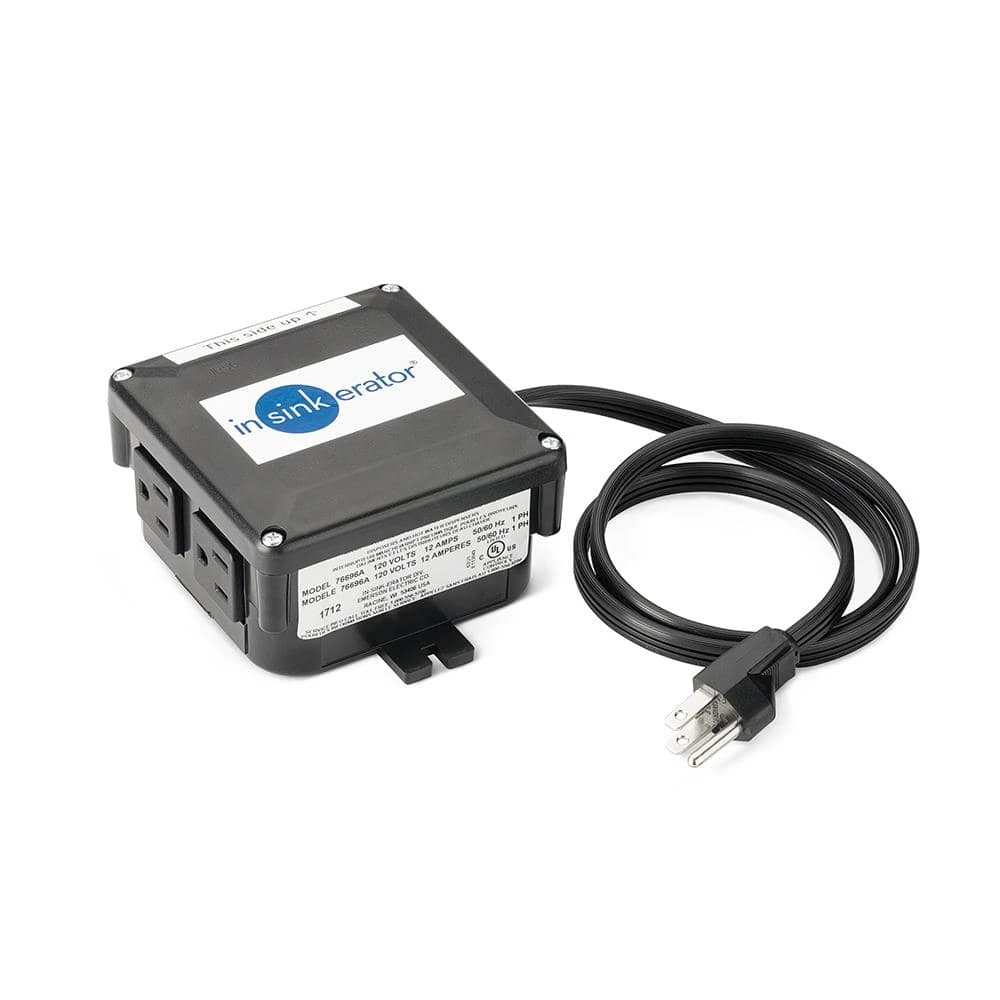 3 ft. Power Cord Kit & Dual Outlet Sink-Top Air Switch Kit w/ Satin Nickel Button for InSinkErator Garbage Disposal 3 ft. Power Cord Kit & Dual Outlet Sink-Top Air Switch Kit w/ Satin Nickel Button for InSinkErator Garbage Disposal -Appliance Parts Pros Shop satin nickel insinkerator garbage disposal parts sts 00sn crd 00 c3 1000