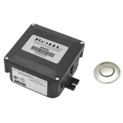 ROHL Air Activated Switch with Button and Control Box for Waste Disposal in Satin Nickel