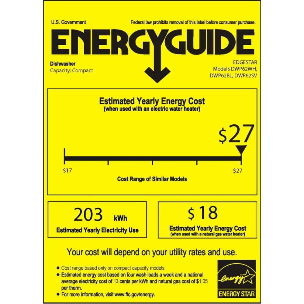 22 in. Wide 6-Place Setting Energy Star Rated Countertop Dishwasher - Silver EdgeStar 22 in. Wide 6-Place Setting Energy Star Rated Countertop Dishwasher - Silver -Appliance Parts Pros Shop silver edgestar countertop dishwashers dwp62sv 44 1000