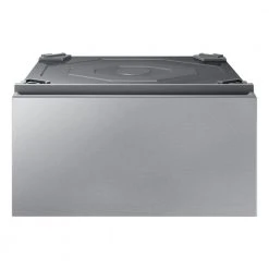 Samsung Bespoke 27 in. Laundry Pedestal in Silver Steel with Storage Drawer