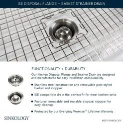 SINKOLOGY SinkSense Kitchen Sink Disposal Flange with Stopper in Stainless Steel 4 SINKOLOGY SinkSense Kitchen Sink Disposal Flange with Stopper in Stainless Steel -Appliance Parts Pros Shop stainless sinkology garbage disposal parts td35 03 c3 1000