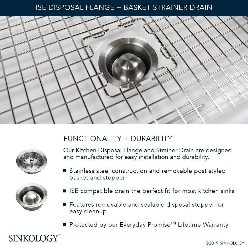 SinkSense Kitchen Sink Disposal Flange with Stopper in Stainless Steel SINKOLOGY SinkSense Kitchen Sink Disposal Flange with Stopper in Stainless Steel -Appliance Parts Pros Shop stainless sinkology garbage disposal parts td35 03 c3 1000