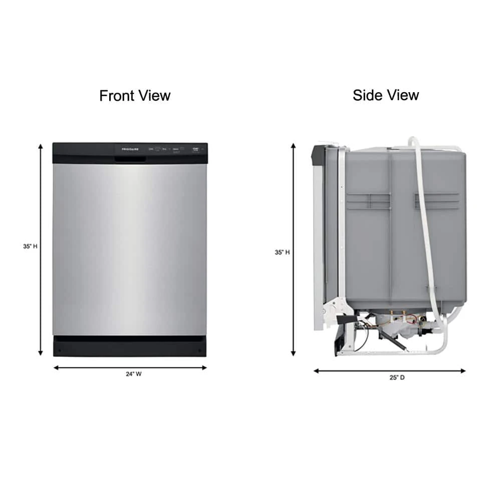 24 in. Stainless Steel Front Control Built-In Tall Tub Dishwasher, 55 dBA Frigidaire 24 in. Stainless Steel Front Control Built-In Tall Tub Dishwasher, 55 dBA -Appliance Parts Pros Shop stainless steel frigidaire built in dishwashers ffcd2413us d4 1000