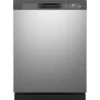 GE 24 in. Stainless Steel Front Control Built-In Tall Tub Dishwasher with Steam Cleaning, Dry Boost, and 55 dBA