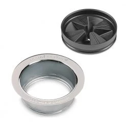 Antimicrobial Quiet Collar Sink Baffle and Sink Flange for InSinkErator Garbage Disposals in Stainless Steel