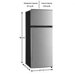 Vissani 7.1 cu. ft. Top Freezer Refrigerator in Stainless Steel Look 7 Vissani 7.1 cu. ft. Top Freezer Refrigerator in Stainless Steel Look -Appliance Parts Pros Shop stainless steel look vissani top freezer refrigerators mdff7ss c3 1000