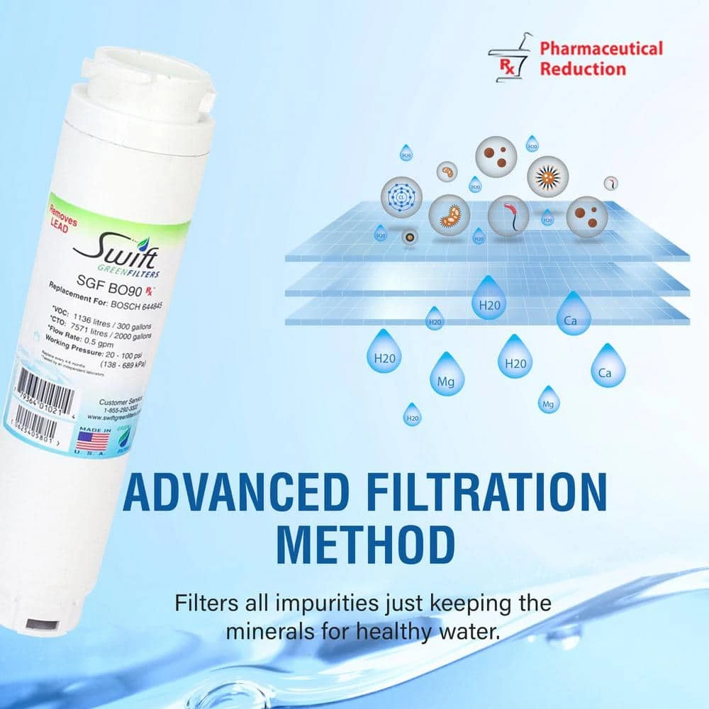 Replacement Water Filter for BOSCH 644845 Swift Green Filters Replacement Water Filter for BOSCH 644845 -Appliance Parts Pros Shop swift green filters refrigerator water filters sgf bo90 rx 76 1000