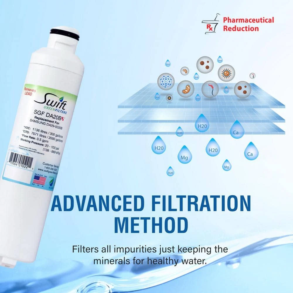Replacement Water Filter for Samsung DA29-0020B Swift Green Filters Replacement Water Filter for Samsung DA29-0020B -Appliance Parts Pros Shop swift green filters refrigerator water filters sgf da20b rx 76 1000 1