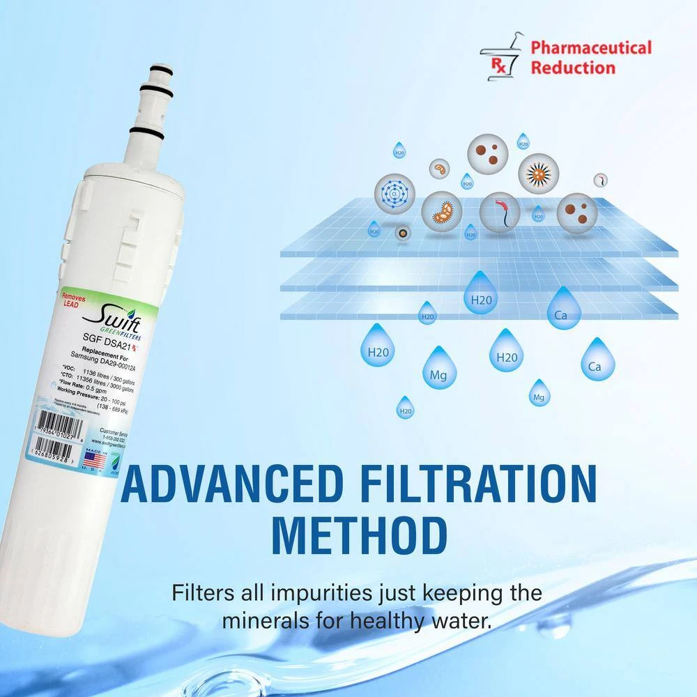 Replacement Water Filter for Samsung DA29-00012A Swift Green Filters Replacement Water Filter for Samsung DA29-00012A -Appliance Parts Pros Shop swift green filters refrigerator water filters sgf dsa21 rx fa 1000 1
