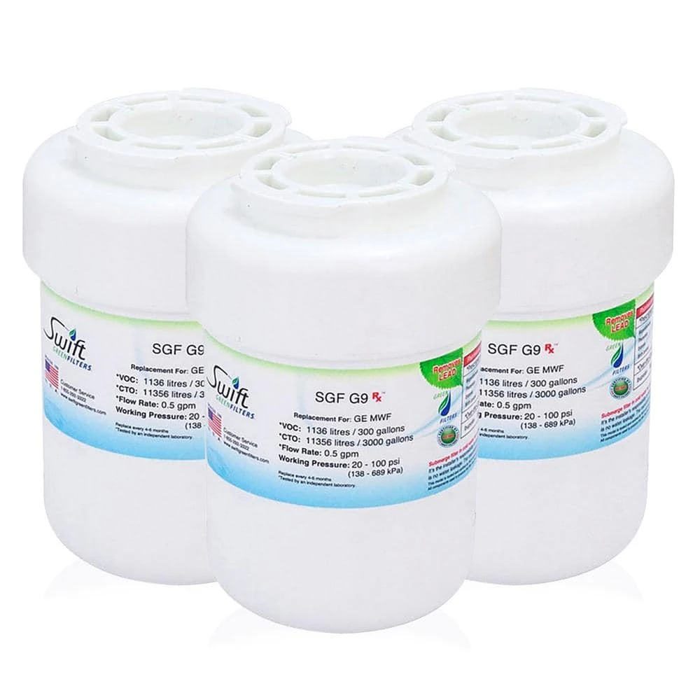 Replacement Water Filter for GE MWF (3-Pack) Swift Green Filters Replacement Water Filter for GE MWF (3-Pack) -Appliance Parts Pros Shop swift green filters refrigerator water filters sgf g9 rx 64 1000