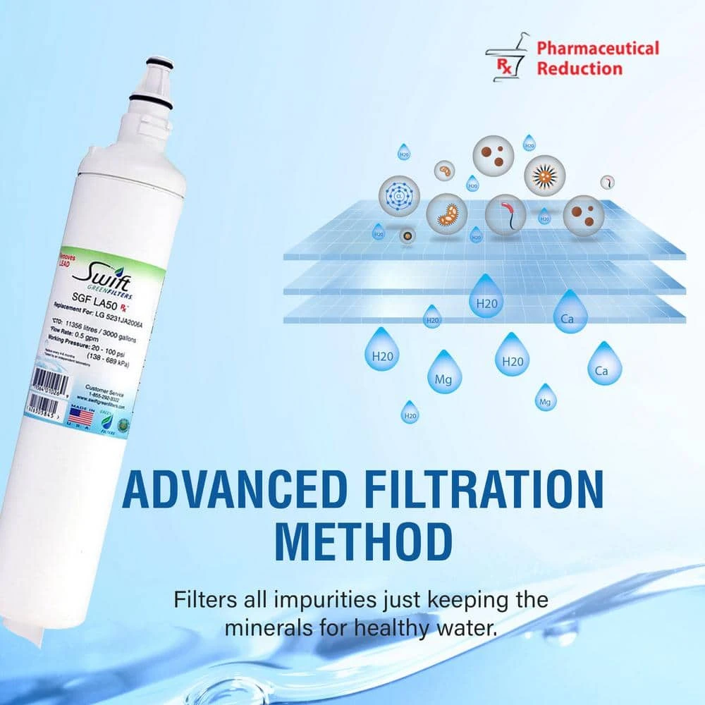 Replacement Water Filter for LG 5231JA2006A Swift Green Filters Replacement Water Filter for LG 5231JA2006A -Appliance Parts Pros Shop swift green filters refrigerator water filters sgf la50 rx fa 1000 2
