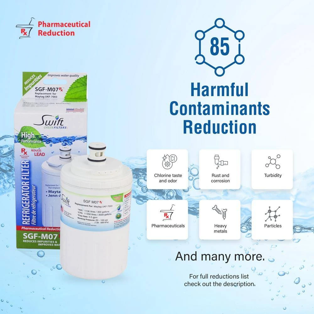 Replacement Water Filter for Maytag UKF-7003 (3-Pack) Swift Green Filters Replacement Water Filter for Maytag UKF-7003 (3-Pack) -Appliance Parts Pros Shop swift green filters refrigerator water filters sgf m07 rx 1f 1000 1