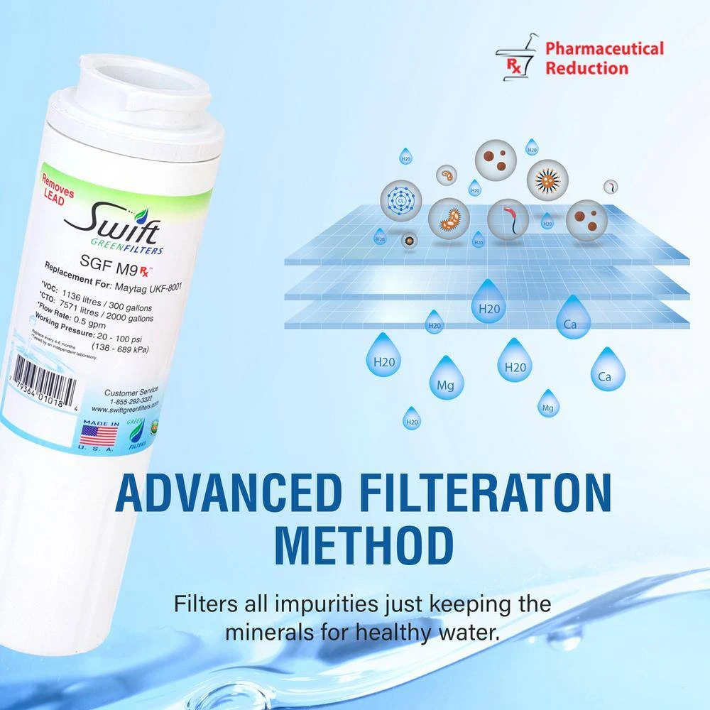 Replacement Water Filter for Maytag UKF-8001 (3-Pack) Swift Green Filters Replacement Water Filter for Maytag UKF-8001 (3-Pack) -Appliance Parts Pros Shop swift green filters refrigerator water filters sgf m9 rx 1d 1000
