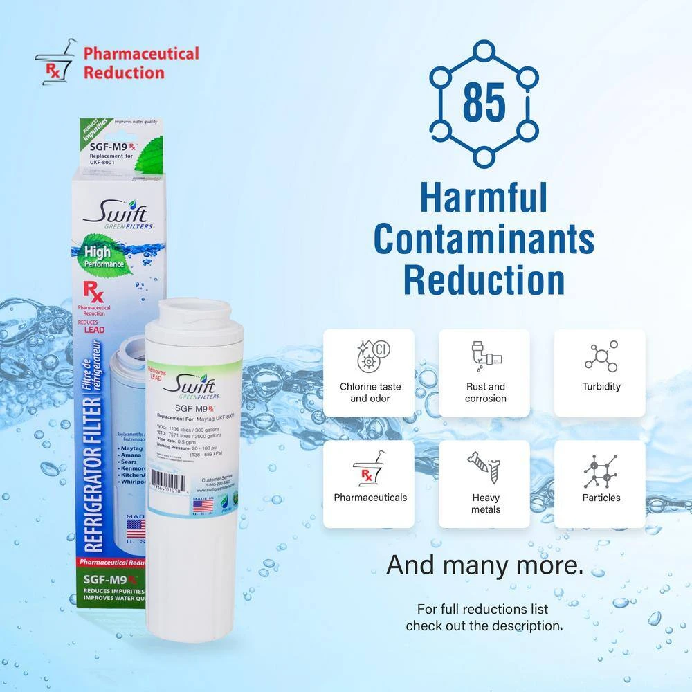 Replacement Water Filter for Maytag UKF-8001 (2-Pack) Swift Green Filters Replacement Water Filter for Maytag UKF-8001 (2-Pack) -Appliance Parts Pros Shop swift green filters refrigerator water filters sgf m9 rx c3 1000 1