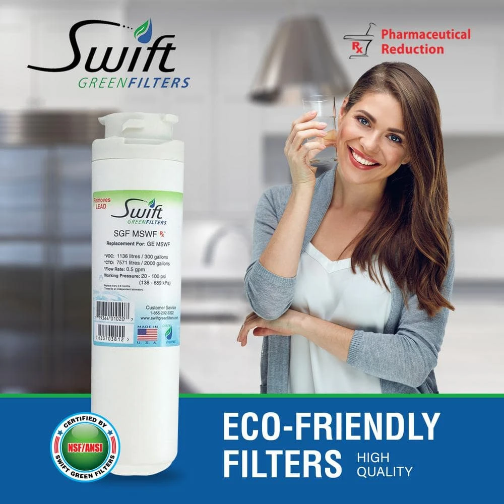 Replacement Water Filter for GE MSWF Filters-G23 Swift Green Filters Replacement Water Filter for GE MSWF Filters-G23 -Appliance Parts Pros Shop swift green filters refrigerator water filters sgf mswf rx 4f 1000