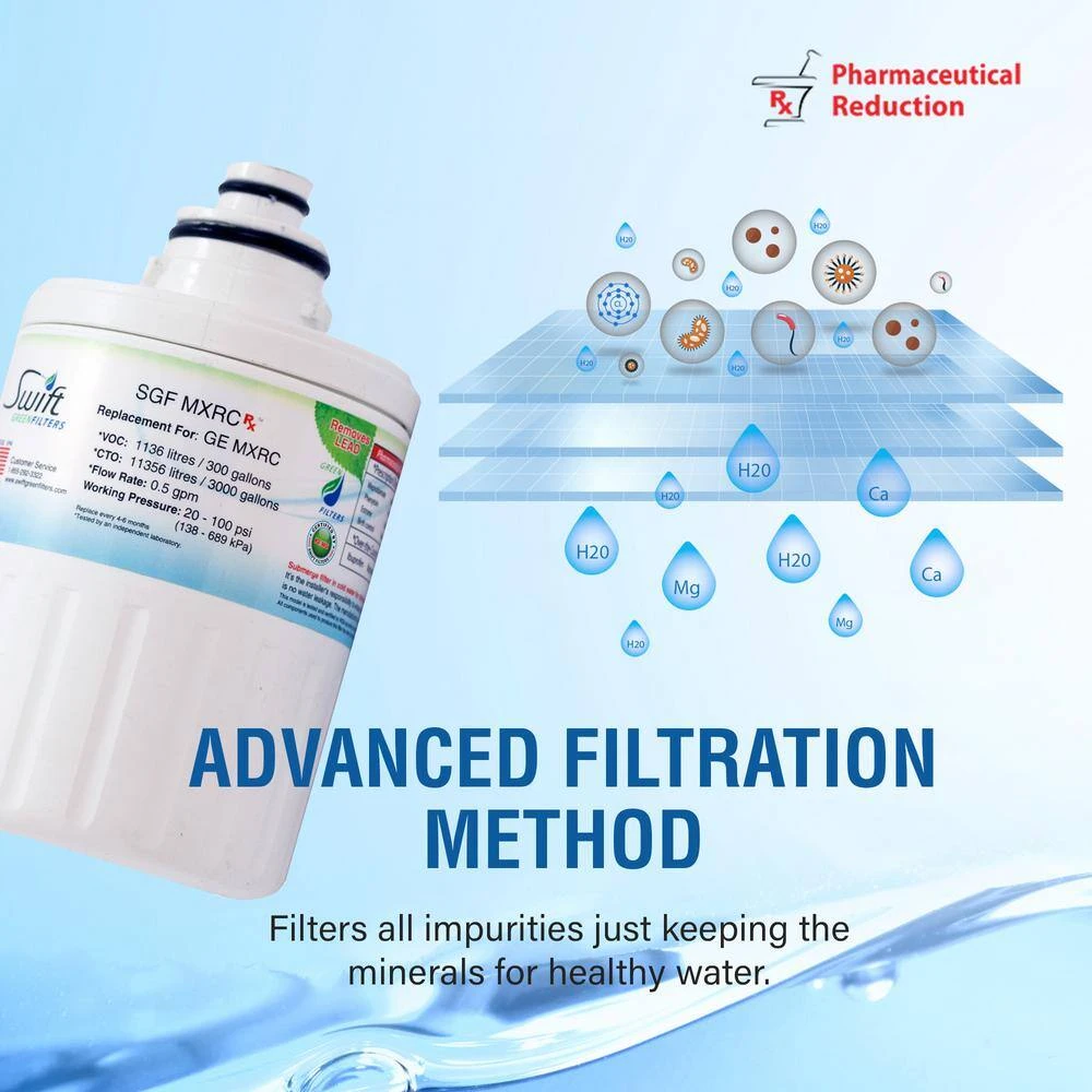 Replacement Water Filter for GE MXRC (2-Pack) Swift Green Filters Replacement Water Filter for GE MXRC (2-Pack) -Appliance Parts Pros Shop swift green filters refrigerator water filters sgf mxrc rx fa 1000