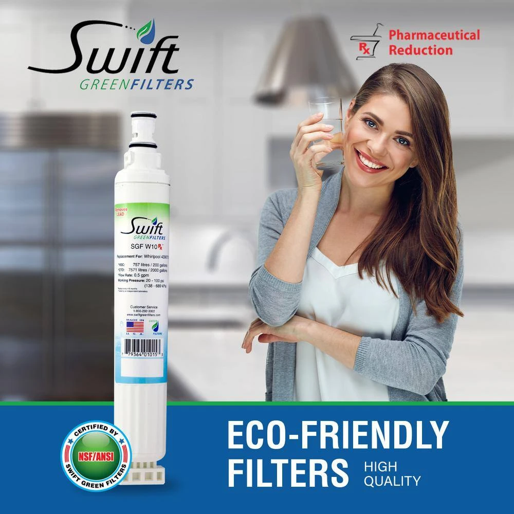 Replacement Water Filter for Whirlpool 4396701 Swift Green Filters Replacement Water Filter for Whirlpool 4396701 -Appliance Parts Pros Shop swift green filters refrigerator water filters sgf w10 rx 4f 1000