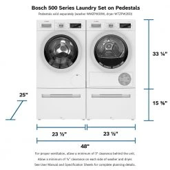 Bosch 15 in. White Laundry Pedestal with Storage Drawer for Washer 3 Bosch 15 in. White Laundry Pedestal with Storage Drawer for Washer -Appliance Parts Pros Shop white bosch washer and dryer pedestals wmzpw20w 4f 1000