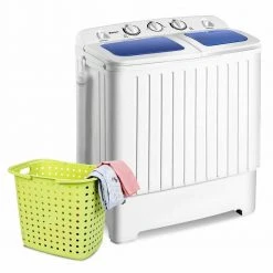 Costway 14 in. 1.6 cu. ft. Portable Top Load Washing Machine Mini Compact Washer Dryer in White -Appliance Parts Pros Shop white costway portable washing machines ep24267 1d 1000